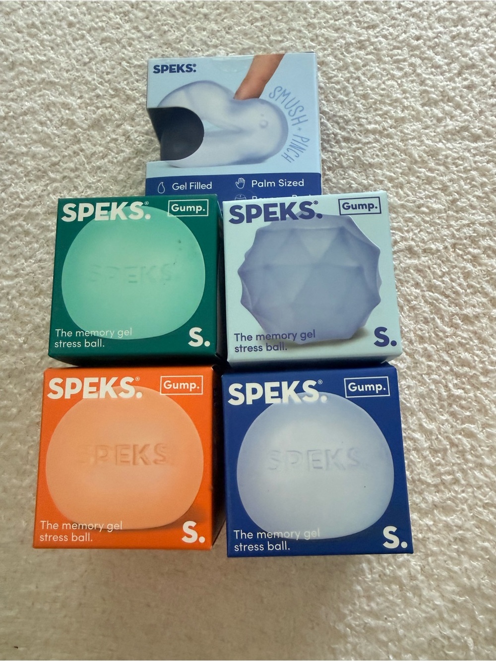 SPEKS Gump Gel-Filled Super Soft Stress Ball, Palm Sized, Multicolor Lot of 5